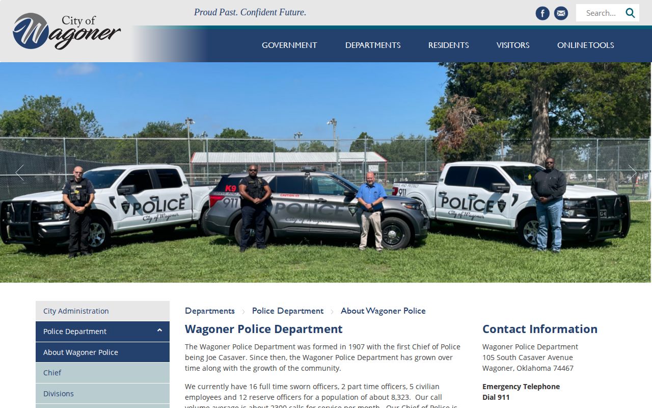 Wagoner Police Department and Wagoner County booking-record route